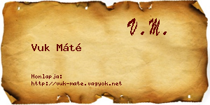 Vuk Máté névjegykártya
